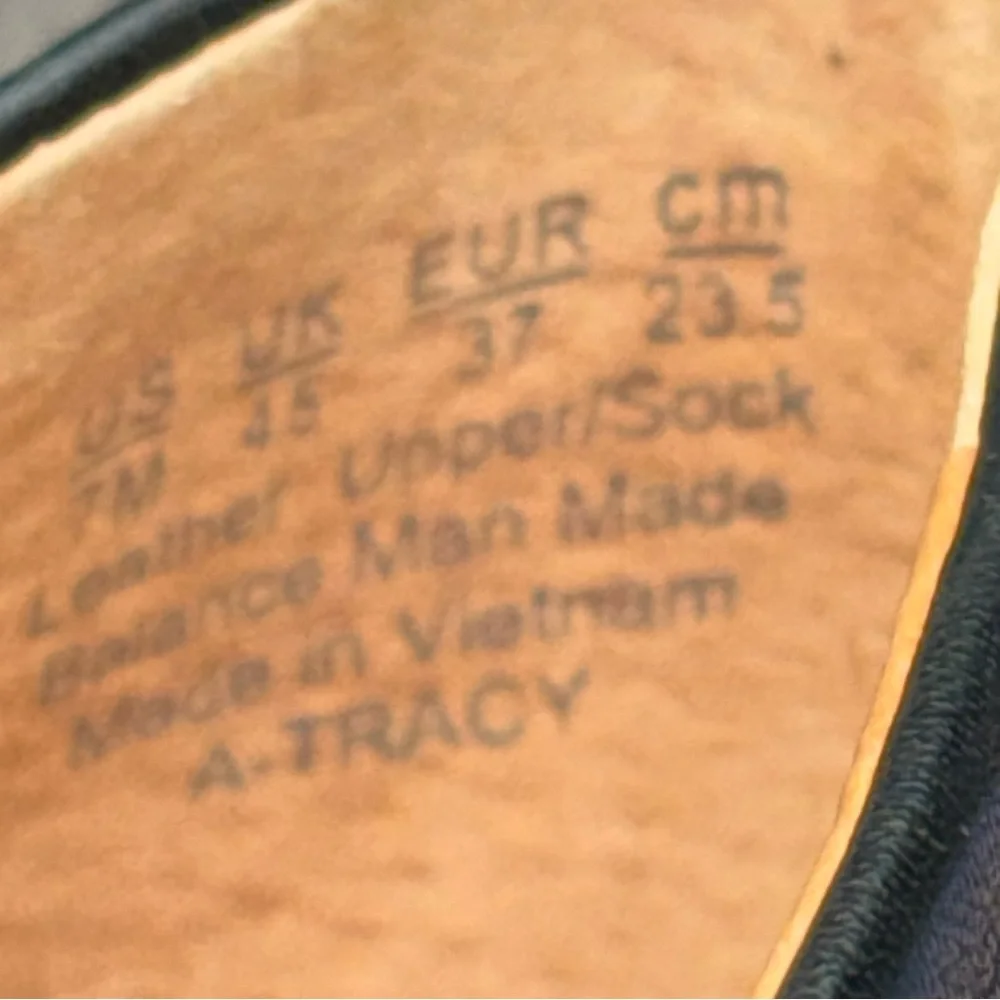 Franco Sarto Tracy half D’Orsay Black Leather Flats with Square Toe - Picture 6 of 7